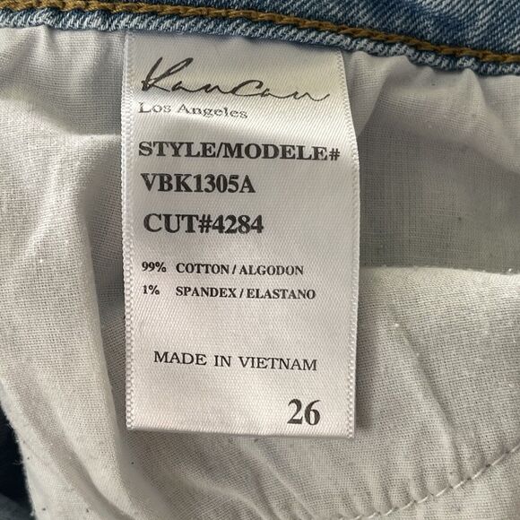 KanCan SZ 26 Skinny Jeans Mid-Rise Distressed Whiskered Stretch Pockets Fray Hem - Picture 9 of 10